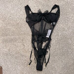 Nasty Gal Tulle Bow Bodysuit